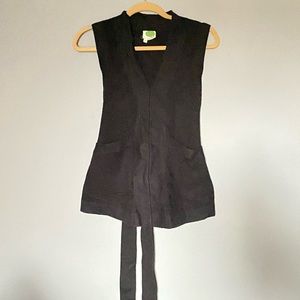 Anthropology thick knit top with pockets and tie for waist